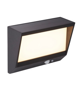 Solar LED Wall Light with PIR Motion Sensor Black_Main