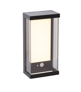 Solar LED Wall Light with PIR Motion Sensor Black_Main