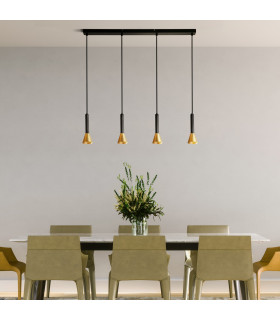 Signal 4 Light Bar Pendant Black Gold Metal_Room
