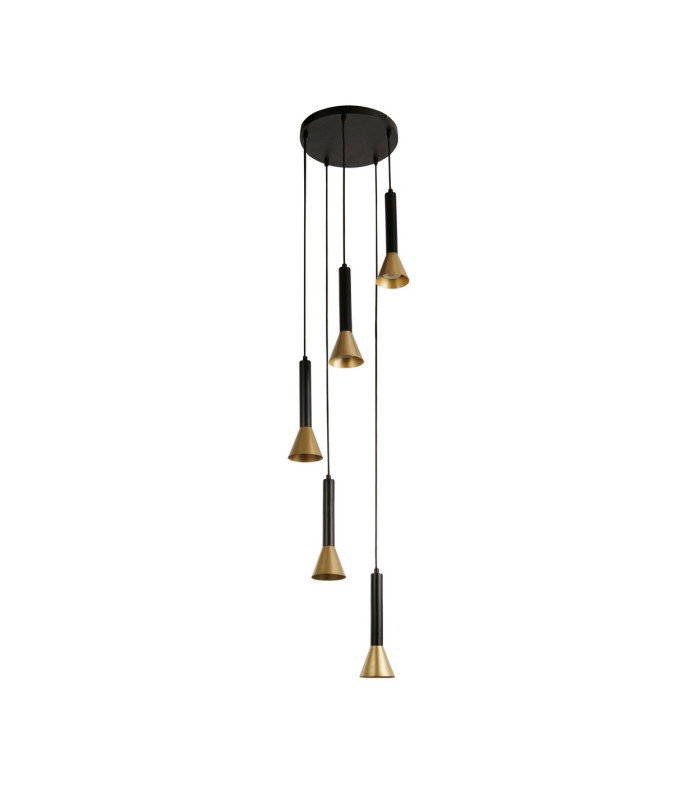 Signal 5 Light MultiDrop Pendant Black Gold Metal_Off