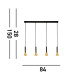 Signal 4 Light Bar Pendant Black Gold Metal_Line