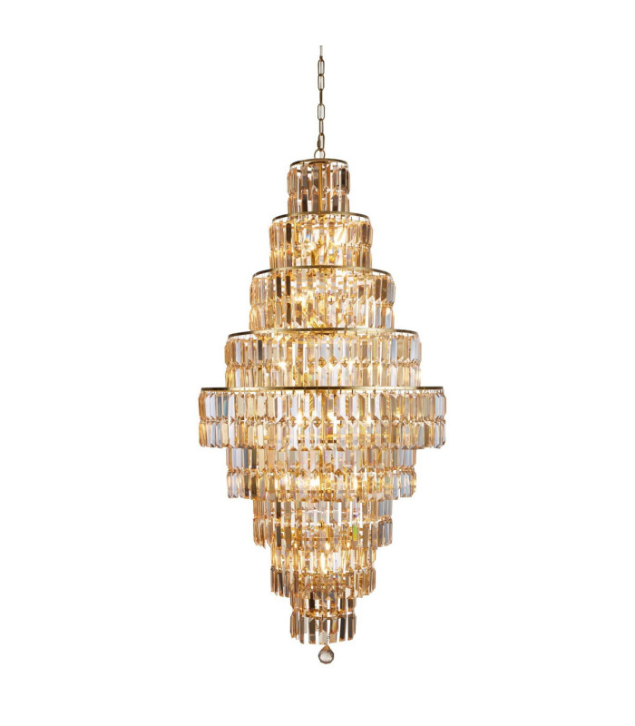 Empire 13 Light Chandelier Satin Brass Champagne Glass_Main