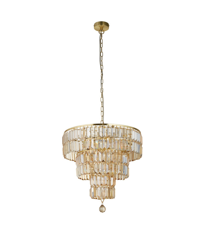 Empire 5 Light Pendant Satin Brass Champagne Glass_Off