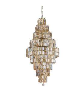 Empire 13 Light Chandelier Satin Brass Champagne Glass_Off