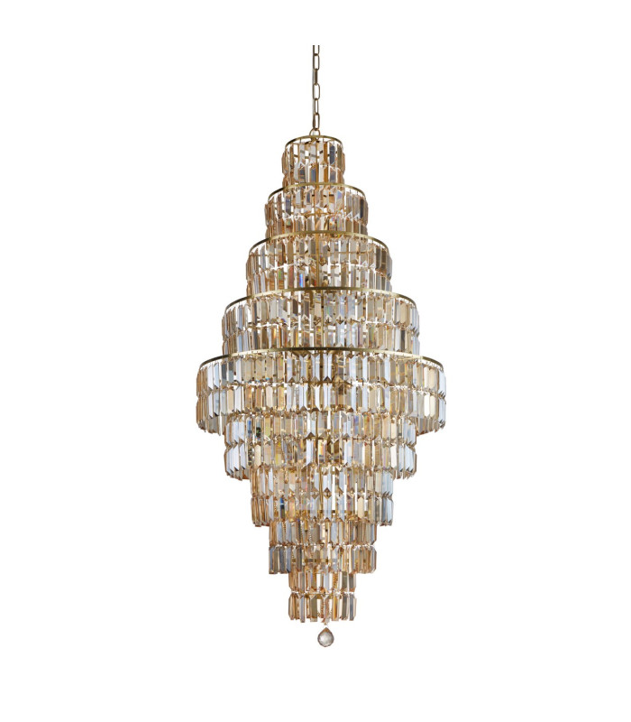 Empire 13 Light Chandelier Satin Brass Champagne Glass_Off