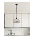 Highworth Pendant Matt Black Holophane Style Glass_Room