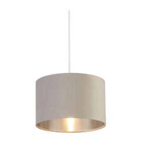 Drum Shade Light Grey Velvet with Silver Inner Dia.28cm_Main