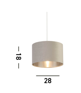 Drum Shade Light Grey Velvet with Silver Inner Dia.28cm_Line