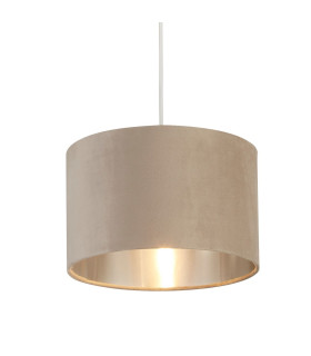 Drum Shade Taupe Velvet with Silver Inner Dia.28cm_Main