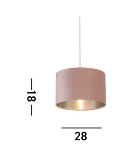 Drum Shade Pink Velvet with Silver Inner Dia.28cm_Line
