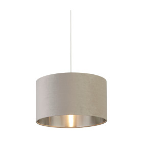 Drum Shade Light Grey Velvet with Silver Inner Dia.38cm_Main