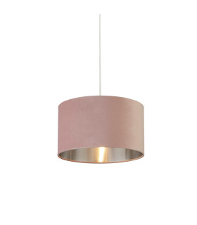 Drum Shade Pink Velvet With Silver Inner Dia.38cm_Main
