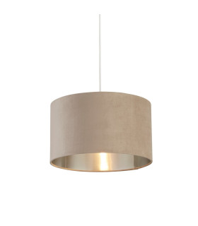 Drum Shade Taupe Velvet with Silver Inner Dia.38cm_Main