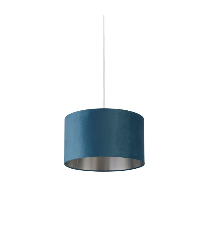 Drum Shade Teal Velvet with Silver Inner Dia.38cm_Off
