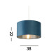 Drum Shade Teal Velvet with Silver Inner Dia.38cm_Line