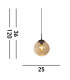 Punch Pendant Black Champagne Punched Glass_Line