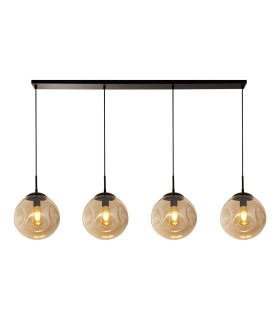 Punch 4 Light Bar Pendant Black Champagne Punched Glass_Main