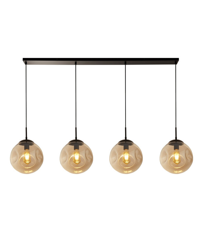 Punch 4 Light Bar Pendant Black Champagne Punched Glass_Main