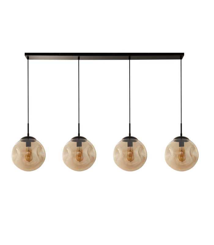 Punch 4 Light Bar Pendant Black Champagne Punched Glass_Off