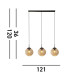 Punch 3 Light Bar Pendant Black Champagne Punched Glass_Line