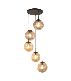 Punch 5 Light MultiDrop Black Champagne Punched Glass_Main