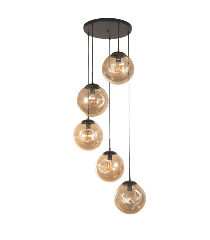 Punch 5 Light MultiDrop Black Champagne Punched Glass_Off