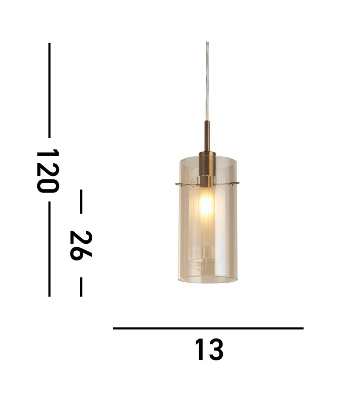Duo III Pendant Bronze Champagne Glass_Line