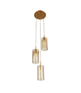 Duo III 3 Light MultiDrop Bronze Champagne Glass_Off