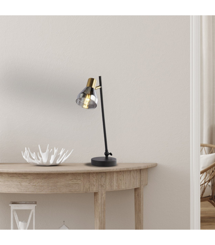 Westminster Table Lamp Black Satin Brass Smoked_Room