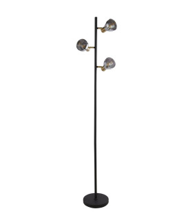 Westminster 3 Light Floor LampBlackSatin Brass Smoked_Main