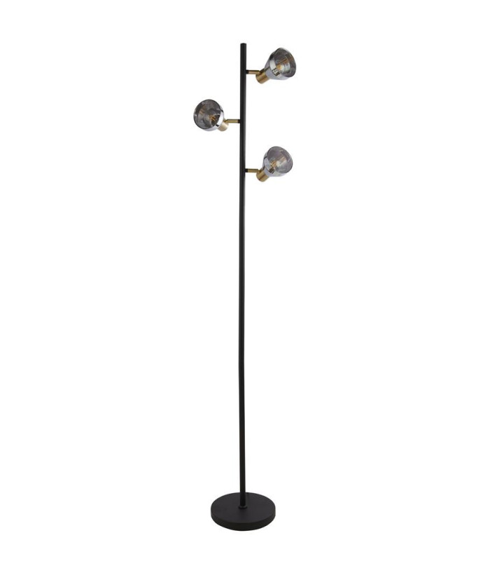 Westminster 3 Light Floor LampBlackSatin Brass Smoked_Main
