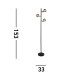 Westminster 3 Light Floor LampBlackSatin Brass Smoked_Line
