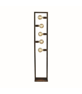 Oblong 5 Light Floor Lamp Rustic Brown Metal_Main