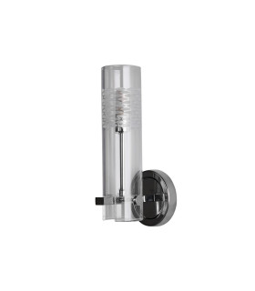 Scope Bathroom Wall Light Chrome Clear Etched Glass_Off