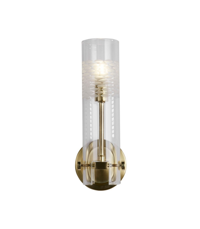 Scope Bathroom Wall Light Satin Brass Clear Etched Glass_Main