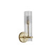 Scope Bathroom Wall Light Satin Brass Clear Etched Glass_Off