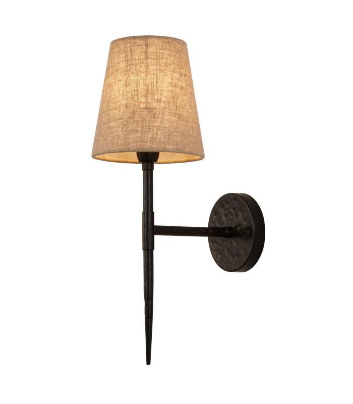 Gothic Wall Light Hammered Black Natural Linen_Main