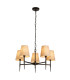 Gothic 5 Light Pendant Hammered Black Natural Linen_Main