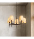 Gothic 5 Light Pendant Hammered Black Natural Linen_Room
