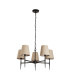 Gothic 5 Light Pendant Hammered Black Natural Linen_Off