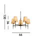 Gothic 5 Light Pendant Hammered Black Natural Linen_Line