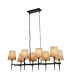 Gothic 8 Light Bar Pendant Hammered Black Natural Linen_Main