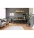 Gothic 8 Light Bar Pendant Hammered Black Natural Linen_Room