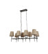 Gothic 8 Light Bar Pendant Hammered Black Natural Linen_Off