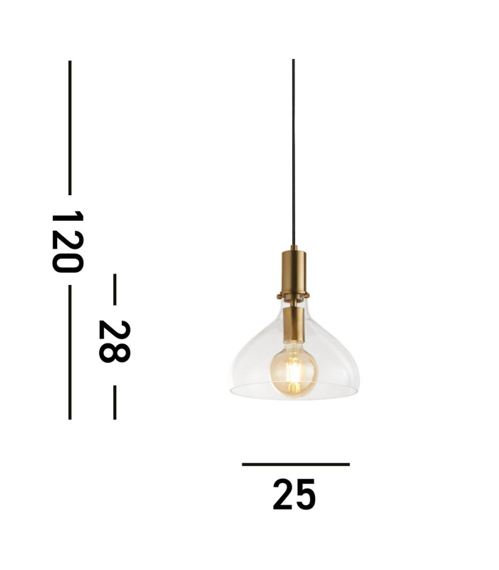 Margarita Pendant Brass Glass_Line