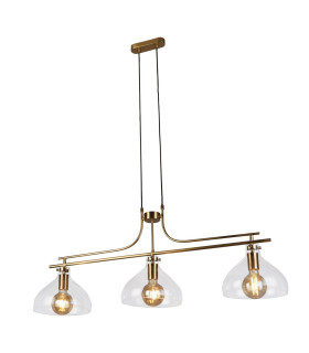 Margarita 3 Light Bar Pendant Brass Glass_Main