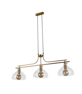 Margarita 3 Light Bar Pendant Brass Glass_Off