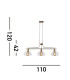 Margarita 3 Light Bar Pendant Brass Glass_Line