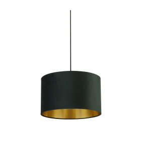 Drum Shade Green Velvet with Gold Inner_Off