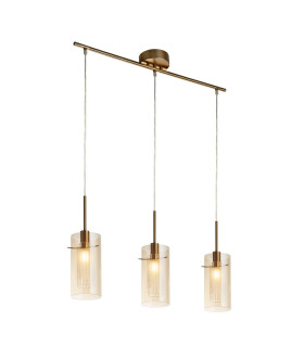 Duo III 3 Light Bar Pendant Bronze Champagne Glass_Main